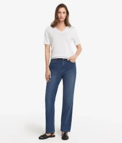 T-Shirt con scollo a V in cotone fresh