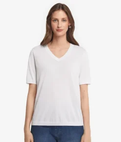 T-Shirt con scollo a V in cotone fresh