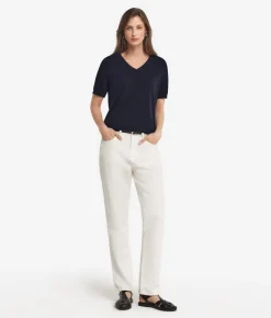 T-Shirt con scollo a V in cotone fresh