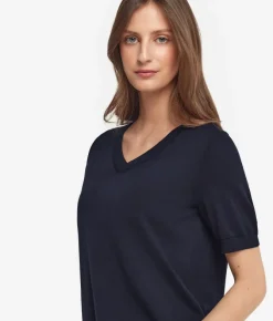 T-Shirt con scollo a V in cotone fresh