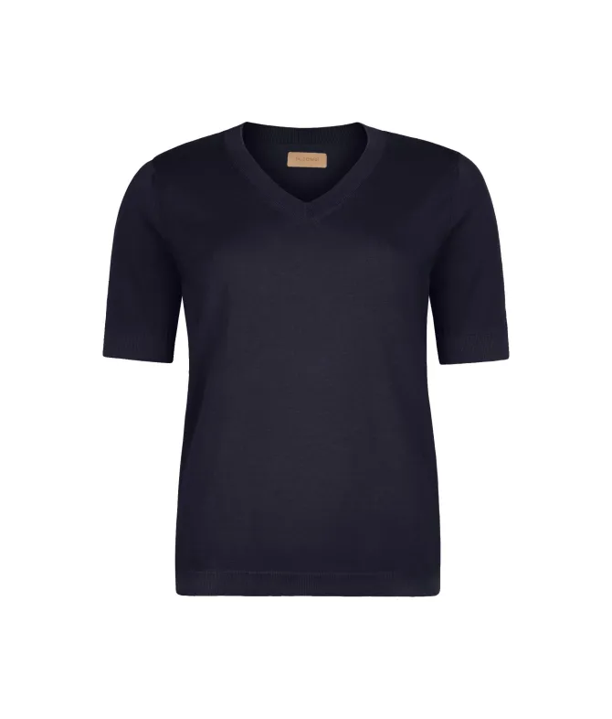 T-Shirt con scollo a V in cotone fresh