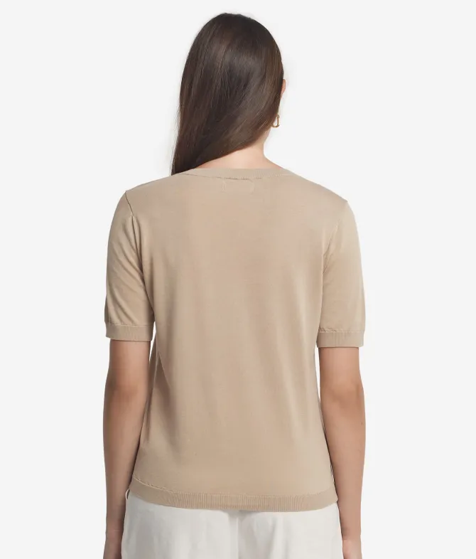 T-Shirt con scollo a V in cotone fresh