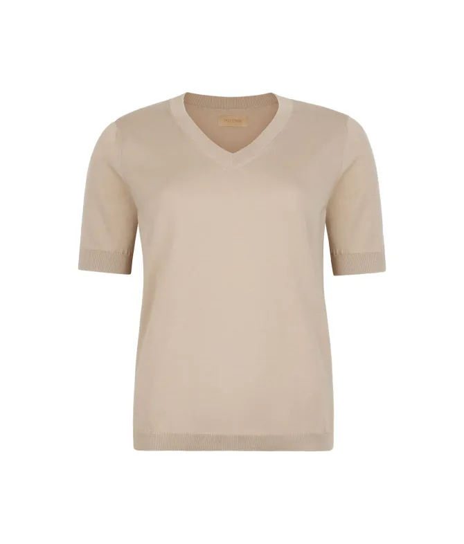 T-Shirt con scollo a V in cotone fresh