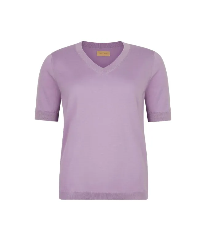 T-Shirt con scollo a V in cotone fresh