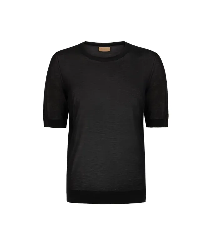 T-shirt girocollo in seta