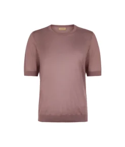 T-shirt girocollo in seta