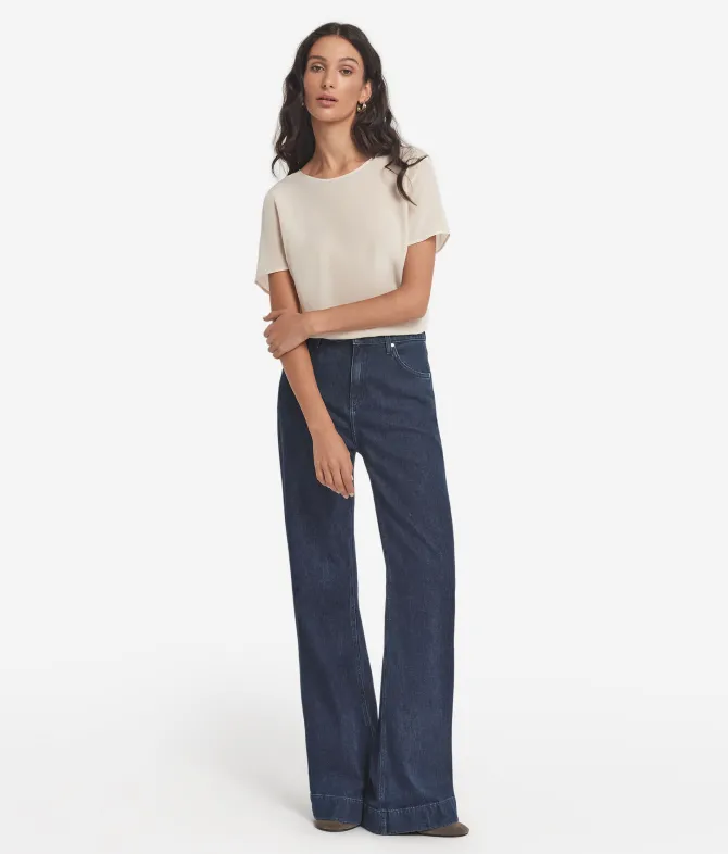 T-Shirt girocollo in seta e modal