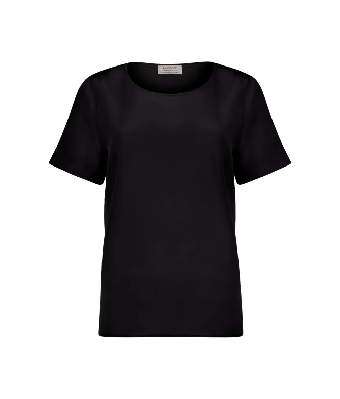 T-Shirt girocollo in seta e modal