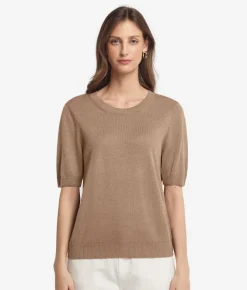 T-shirt girocollo lino e cotone