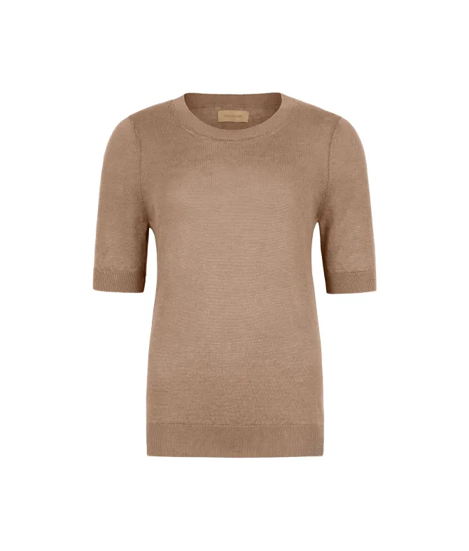 T-shirt girocollo lino e cotone
