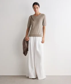 T-shirt girocollo lino e cotone