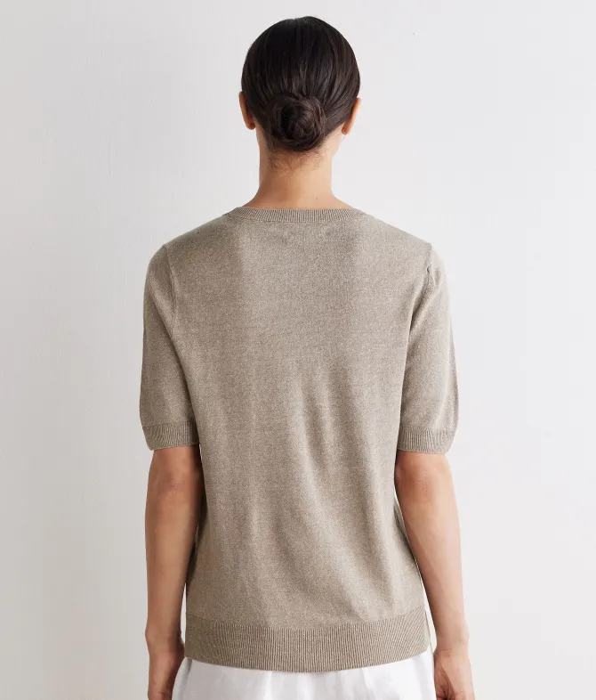 T-shirt girocollo lino e cotone