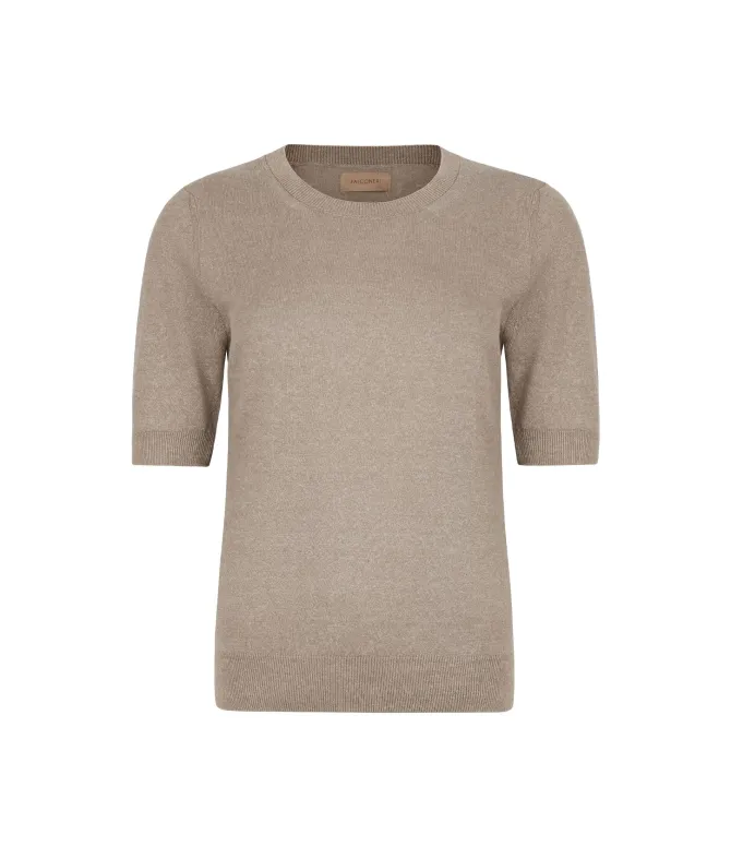 T-shirt girocollo lino e cotone