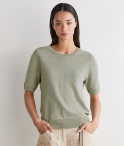 T-shirt girocollo lino e cotone