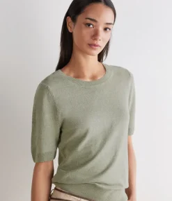 T-shirt girocollo lino e cotone