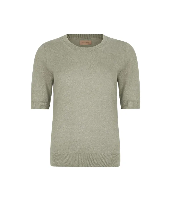 T-shirt girocollo lino e cotone