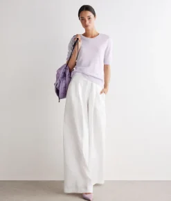 T-shirt girocollo lino e cotone