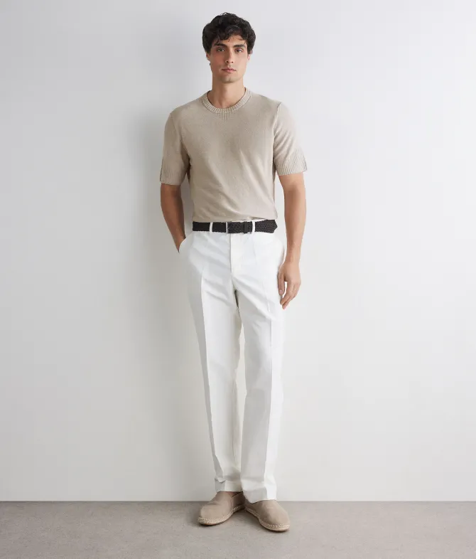 T-shirt motivo coste in lino e cotone