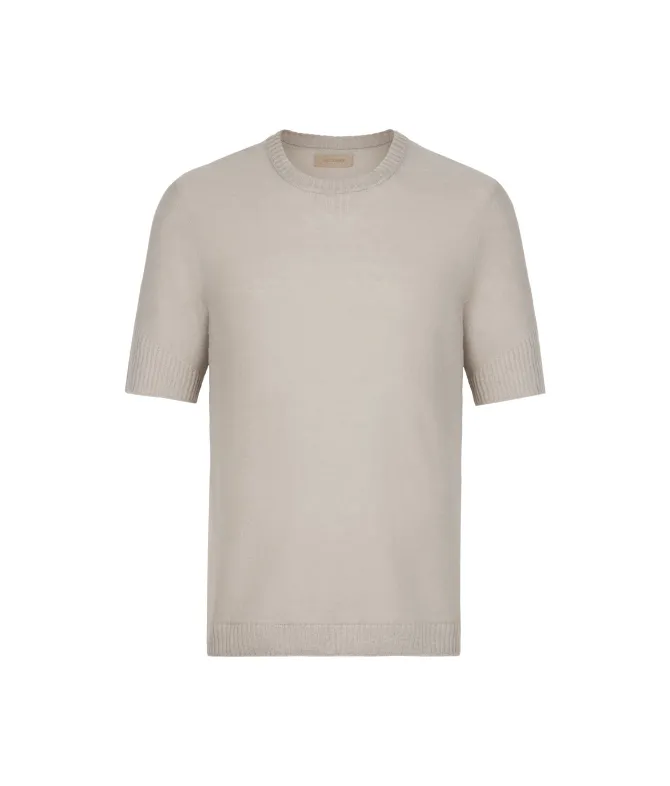 T-shirt motivo coste in lino e cotone