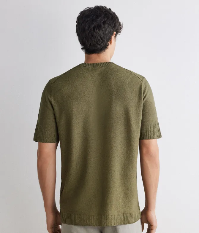 T-shirt motivo coste in lino e cotone