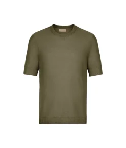 T-shirt motivo coste in lino e cotone