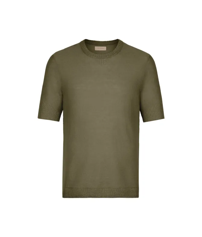 T-shirt motivo coste in lino e cotone