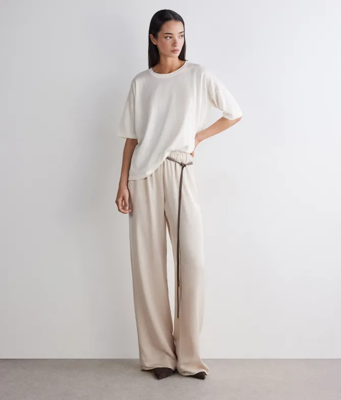 T-shirt over in Cashmere Silkfine