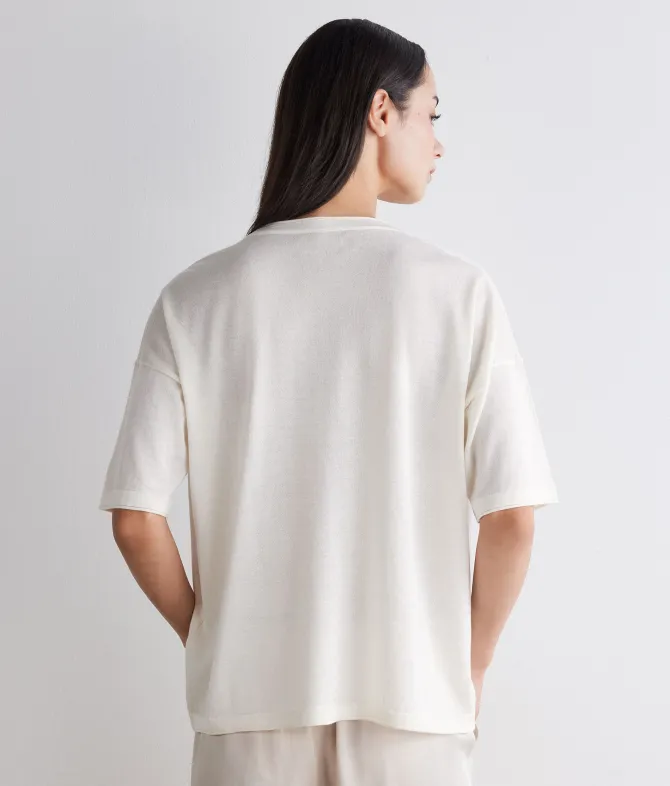 T-shirt over in Cashmere Silkfine