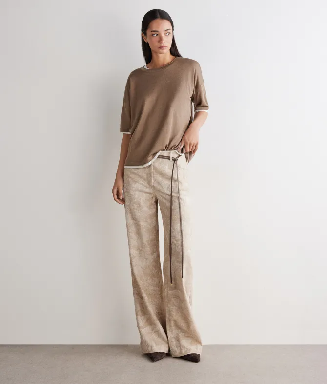 T-shirt over in Cashmere Silkfine