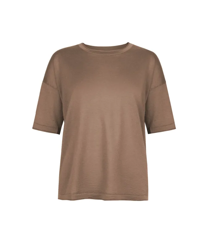 T-shirt over in Cashmere Silkfine