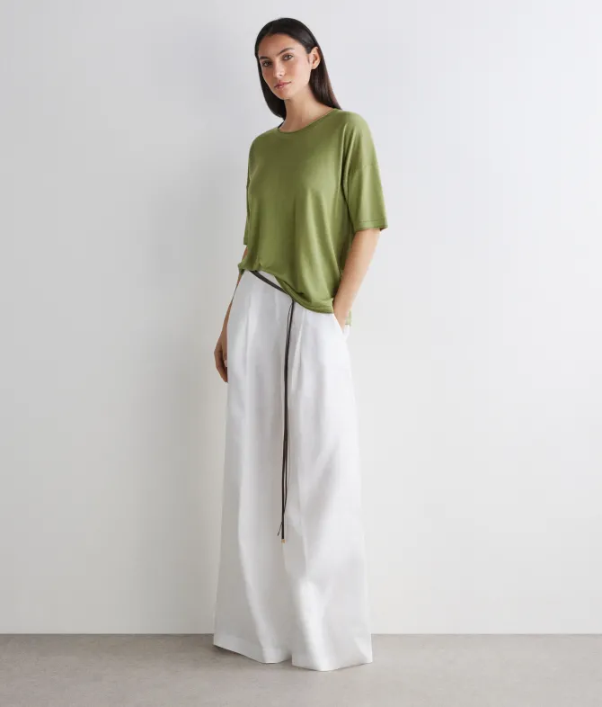 T-shirt over in Cashmere Silkfine