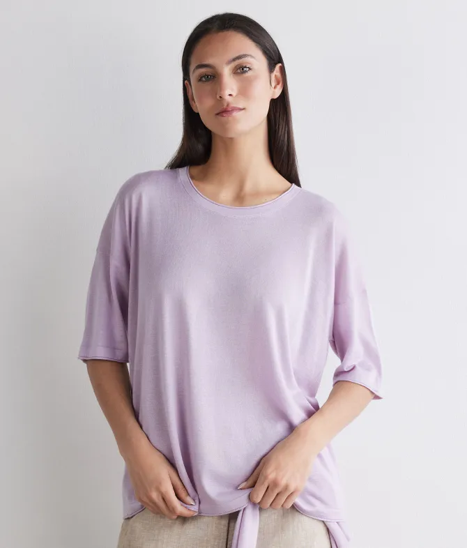 T-shirt over in Cashmere Silkfine