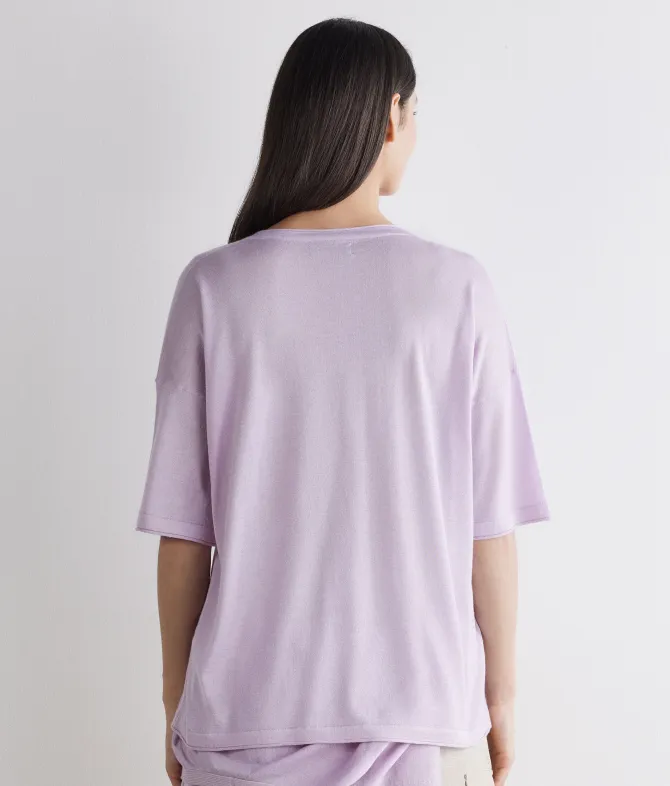 T-shirt over in Cashmere Silkfine