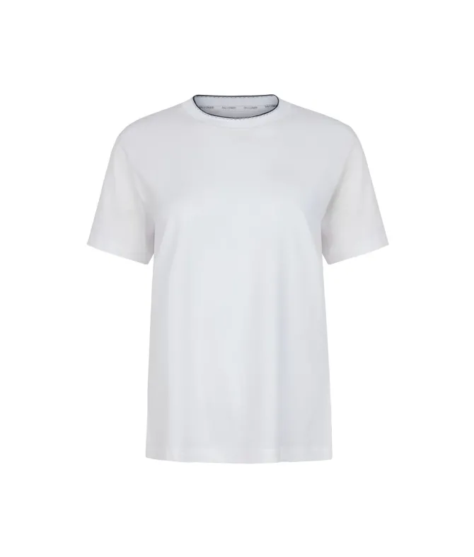 T-shirt piquet in cotone e seta