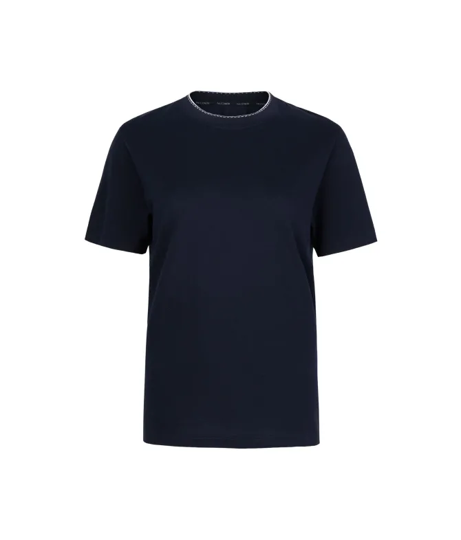 T-shirt piquet in cotone e seta