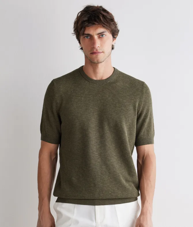 T-shirt punto waffle in cotone