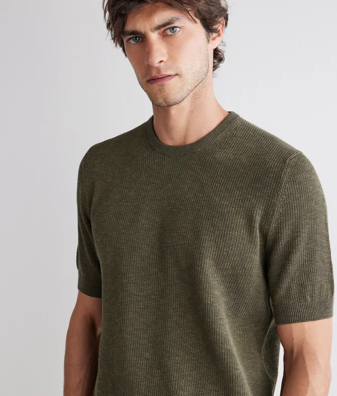T-shirt punto waffle in cotone