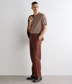 T-shirt rigata in cotone lino